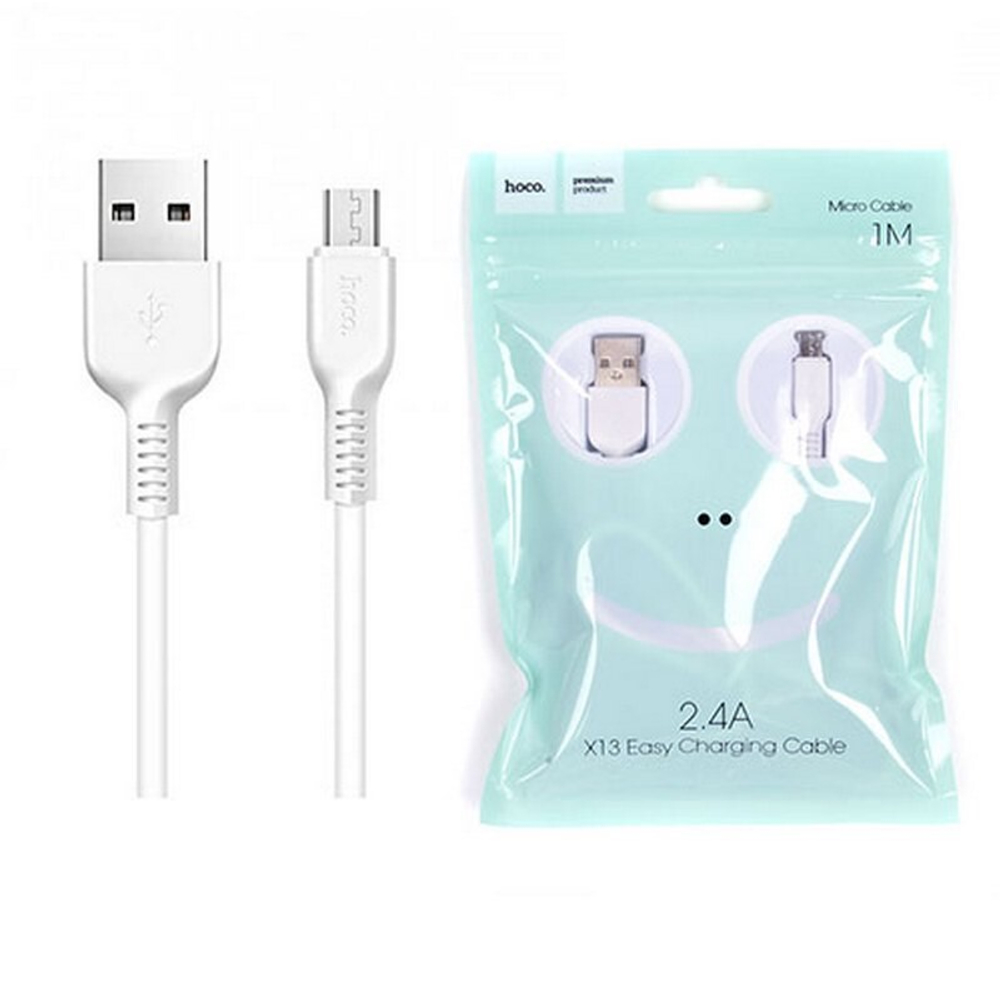 Кабель USB - Micro HOCO X13 (белый) 1м