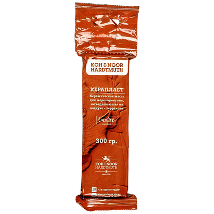 Керамическая масса, затвердевающая на воздухе (глина) KOH-I-NOOR 131709, 300 г, терракотовый