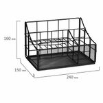 Органайзер для косметики и мелочей металлический 4 секции, MONTE VITA, 160х240х150 мм, черный, 272480