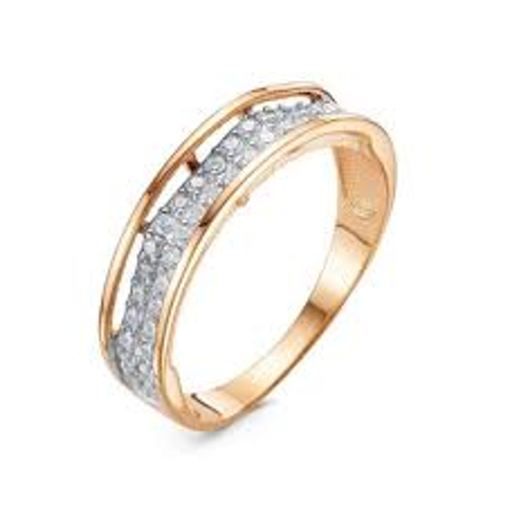 Кольцо из золота с фианитами