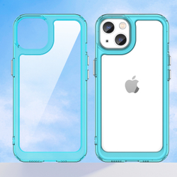 Противоударный чехол c мягкими рамками бирюзового цвета для смартфона iPhone 13