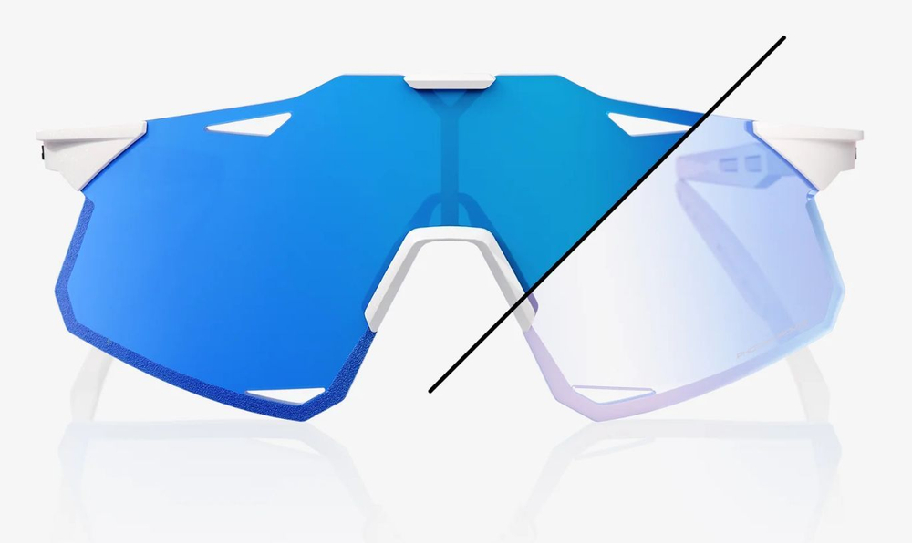 Спортивные очки 100% HYPERCRAFT LE Bastille- Pearl White Glitter - Blue Mirror Photochromic Lens