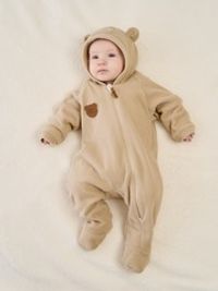 Комбинезон флисовый с закрытой ножкой "Беж" 0+
