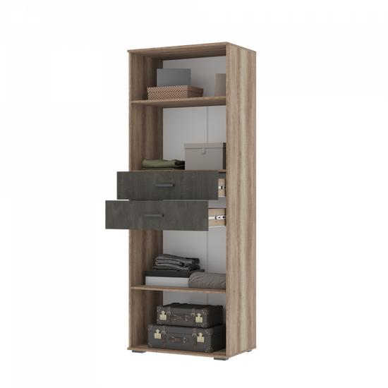 НЕЛЬСОН ШК 05 ШкафФасад ЖЕЛЕЗНЫЙ КАМЕНЬ/Корпус ДУБ КАНЬОН