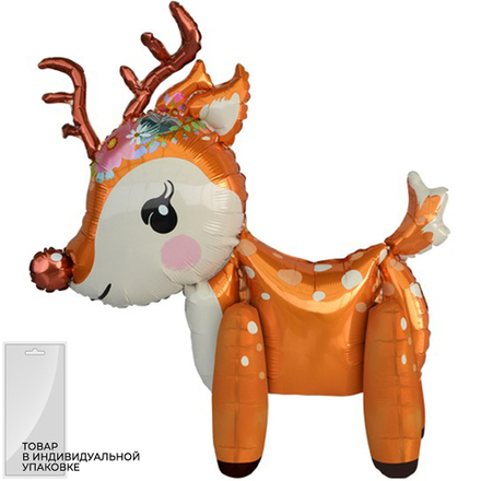 К Ходячая Фигура Олень в цветочном венке (23''/58 см)