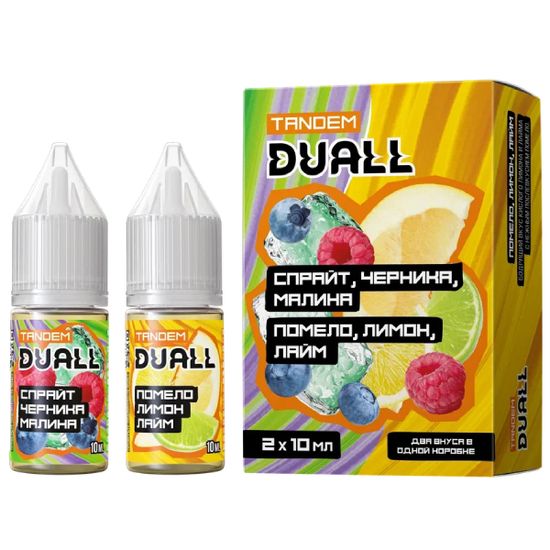 Жидкость Duall Tandem, 30 мл, Light Спрайт Черника Малина/Помело Лимон Лайм