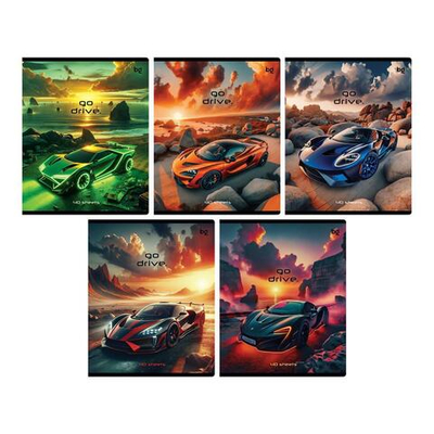 Тетрадь 40л А5, клетка "Go drive"(BG)