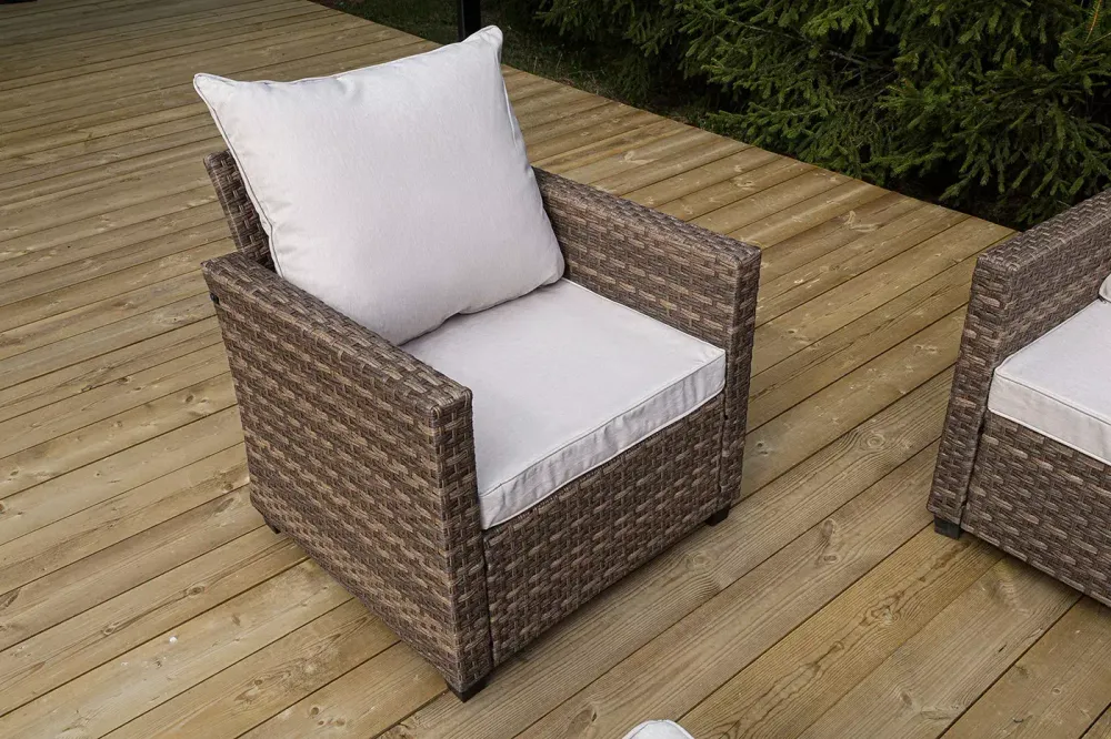 "Бостон" лаунж-зона из искусственного ротанга, цвет соломенный