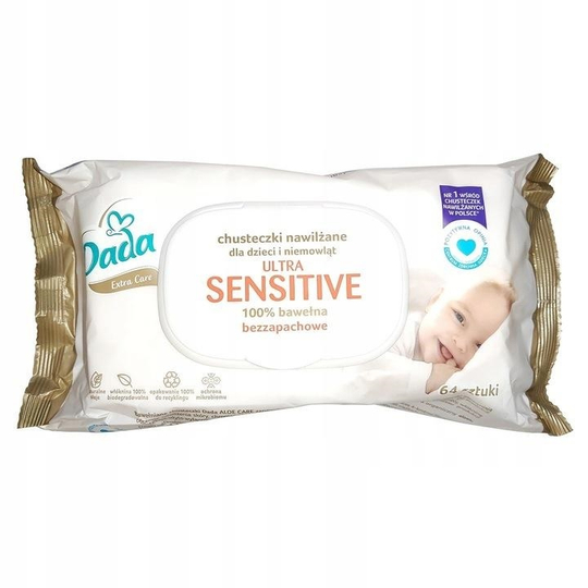 Салфетки влажные для детей и младенцев Ultra Sensitive Dada Extra Care (64шт.)