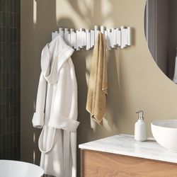 Вешалка настенная Sticks, 72 см, 8 крючков, белая