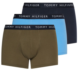 Мужские боксеры спортивные Tommy Hilfiger Trunk 3P - army green/hybrid blue/desert sky