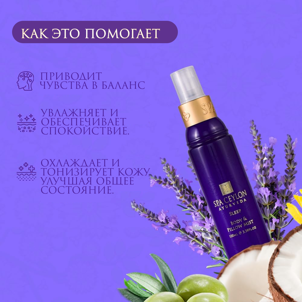 Спрей для тела и ароматизации подушек "СПОКОЙНОЙ НОЧИ" (100мл)