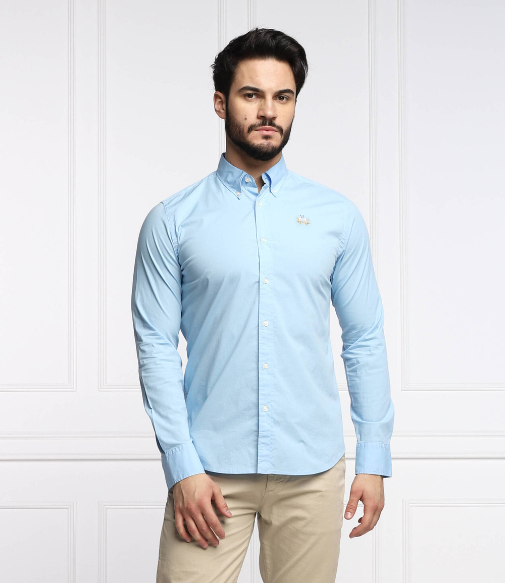 рубашка leon La Martina - голубой(CCMC02 PP003)