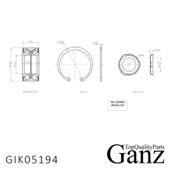 Подшипник ступицы задний BMW 3(E36/E46) 91-07 (37x42x75) GANZ GIK05194