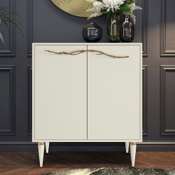 Комод Арт Колор matte Классик Голд с 2 полками Кремовый белый матовый
