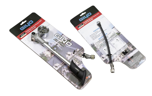 Насос GIYO для вилок и амортизаторов с манометром кнопка для спуска воздуха max 290 psi/20 bar