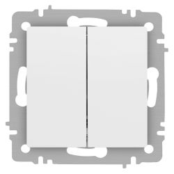 Переключатель Intro Accent 6-107-01М двойной, 10А-250В, IP20, СУ, AL/CU, белый матовый
