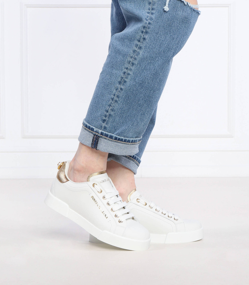Кожаные кроссовки Dolce & Gabbana - белый(CK1602 AN298)