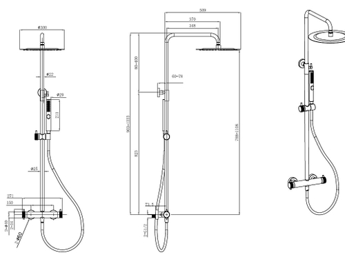 Душевая стойка Allen Brau Fantasy 5.11001-MG 3 режима, графит браш