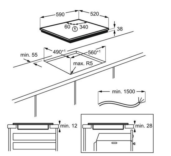 Встраиваемая варочная поверхность ELECTROLUX CPE6433KF