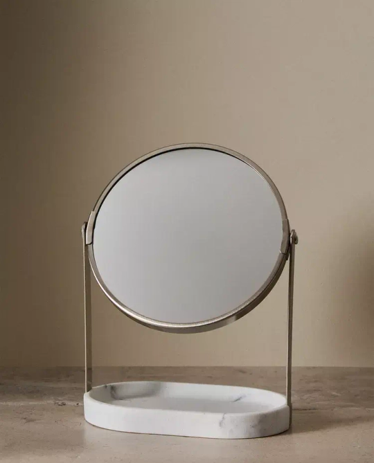 ZARA HOME ЗЕРКАЛО ДЛЯ ВАННОЙ С МРАМОРНЫМ УЗОРОМ, СЕРЫЙ
