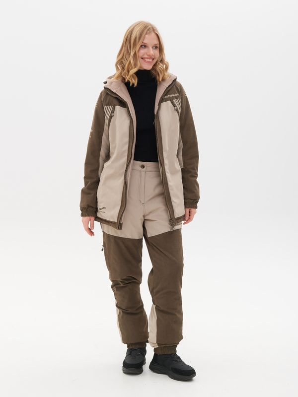 Костюм демисезонный женский Селенга ткань Исландия цвет Коричневый/Бежевый