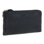 Мужской чёрный клатч портмоне из натуральной кожи GALIB 7M212