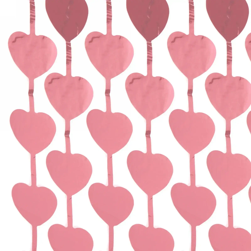 Занавес фольгированный «Сердце» ш1м, в2м (матовый), розовое золото