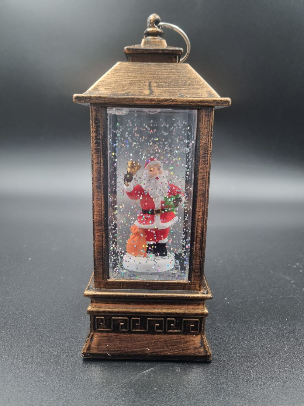 Фонарь новогодний светящийся музыкальный сеть/батарейки 8*8*20см QW308