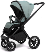 Детская коляска Peppy Monaco 3 в 1 с автокреслом Rise Mint (мятный), рама черная