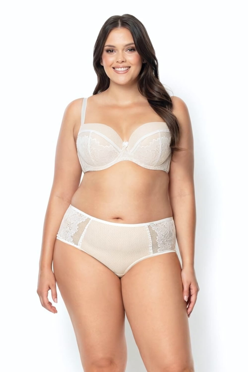 Бюстгальтер на косточках с пуш-ап вкладышами (Размер: 90E) (Цвет: кремовый)