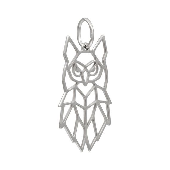 Подвеска Сова - кулон ювелирный из серебра, вид сбоку