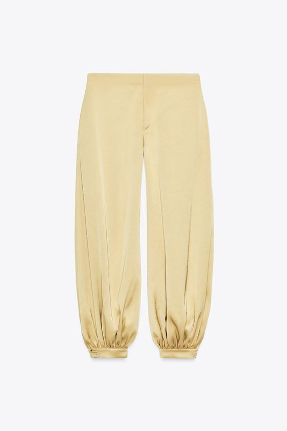 ZARA АТЛАСНЫЕ БРЮКИ-БАГГИ — ZW COLLECTION, ЗОЛОТИСТЫЙ