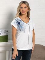 Блуза Капли росы (бело-голубая) Б15564-18М LT Collection