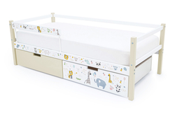 Детская кровать тахта Бельмарко Svogen бежево-белый зверята