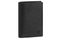 LOUIS VUITTON Leather Travel Passport Holder Unisex Black