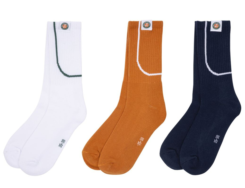 Теннисные носки Roland Garros Logo 3P - white/navy/clay