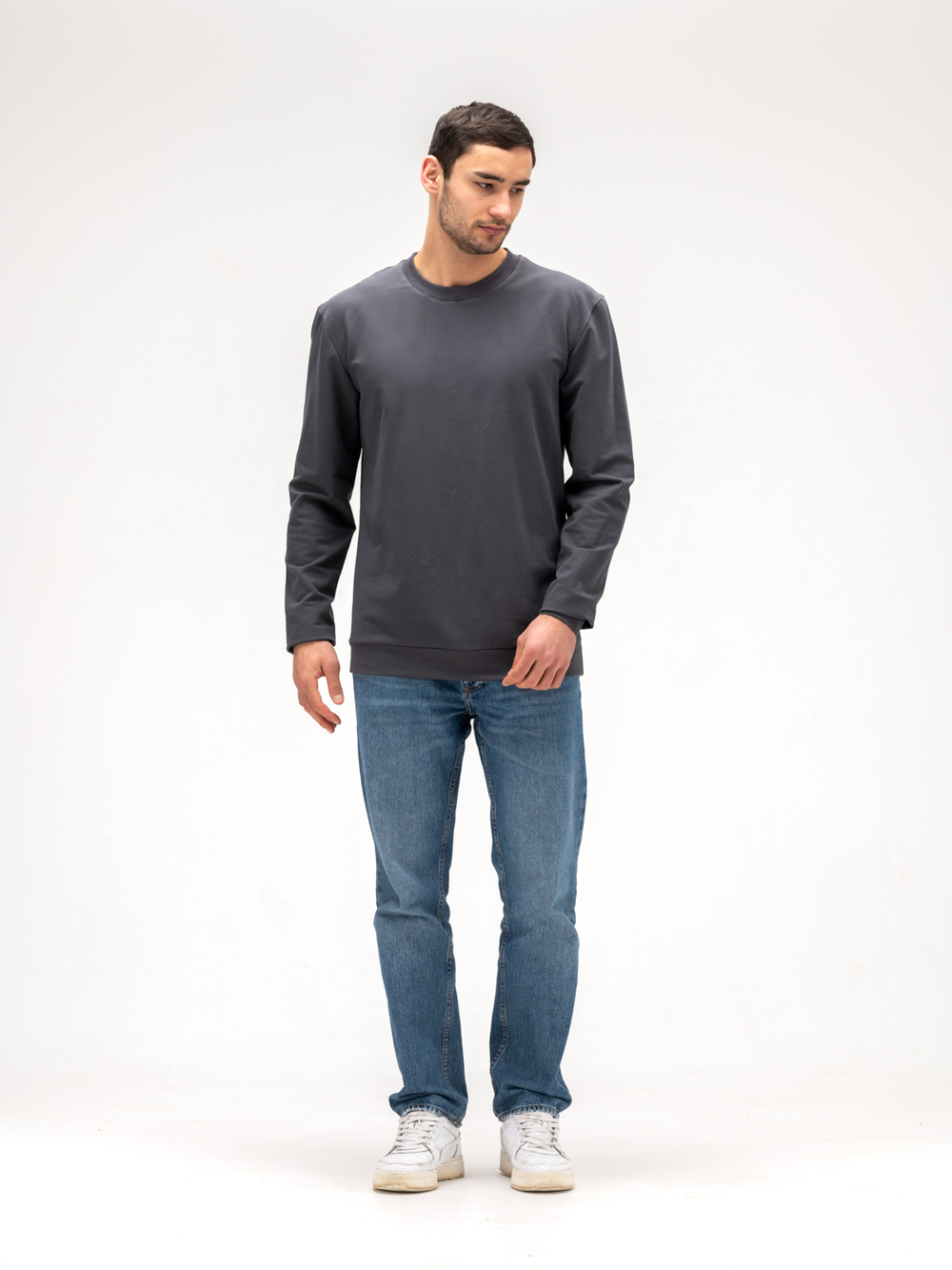 Лонгслив мужской хлопковый. Графит