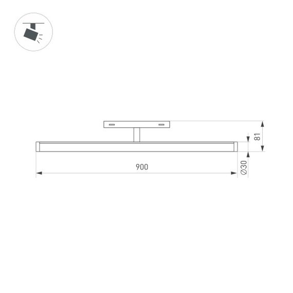 Трековый светодиодный светильник Arlight Mag-Orient-Tube-Turn-L900-30W Day4000 036478
