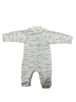 Комбинезон №1 с закрытой ножкой на кнопках из интерлока (100% хлопок) с антицарапками и швами наружу на рост 62 см