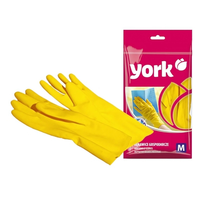Перчатки резиновые с хлопковым напылением, (M) YORK