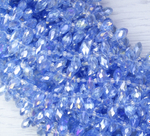 БК011ДС612 Хрустальные бусины-капли, цвет: светло-голубой AB прозрачный, размер 6х12 мм, 15 шт.