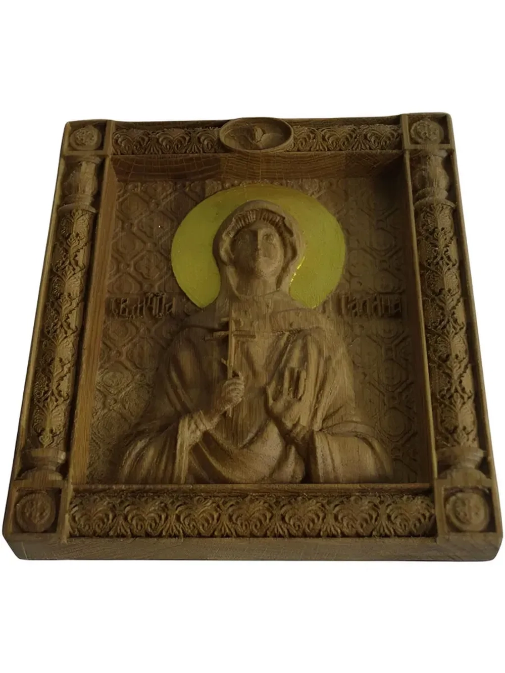 Освященная Икона Галина Святая Мученица резная из дуба