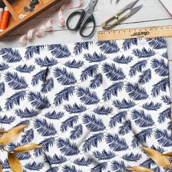 Ткань барби синие перья