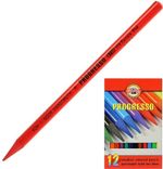 Карандаши цветные художественные KOH-I-NOOR "Progresso", 12 цветов, 7,1 мм, в лаке, без дерева, заточенные, 8756012007PZ