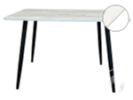Стол Лайт прямоугольный (опоры черный/пластик мрамор белый; кромка белый)