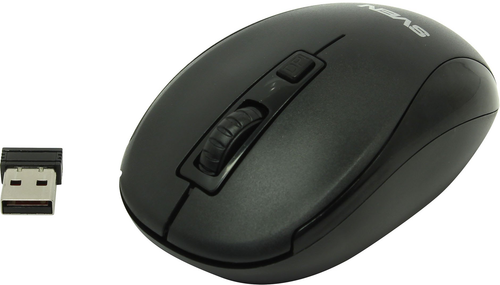 Мышь SVEN Wireless Optical Mouse <RX-255W Black> (RTL) USB 4btn+Roll