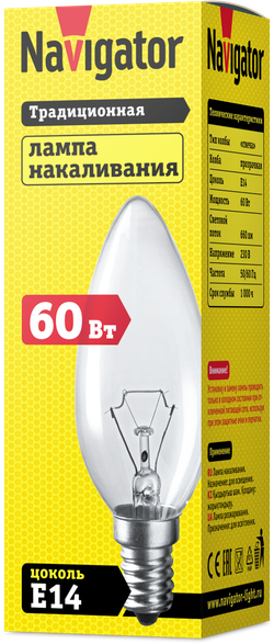 Лампа Navigator 94 304 NI-B-60-230-E14-CL (КНР)
