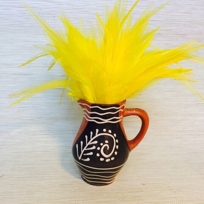 Перья петуха желтые 7 - 13 см. 20 шт.