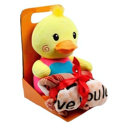 Утка в кофте" + дет. плед 100х70см. set в упакет 18х25х20см. (Hand)